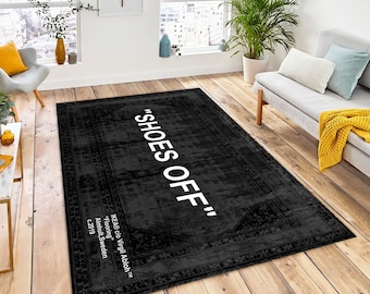 Shoes Off,Antique Rug,Keep Off,Sneakerhead Gifts,Dark Grey Rug,Sneakerhead Gift,Sneaker Rug,Hypebeast Rug,Sneaker Head,Sneaker Room,Cool Rug