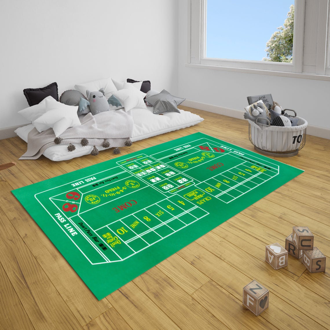Craps Table Rug Craps Table Rug: Casino Game Night Felt Rug - Etsy