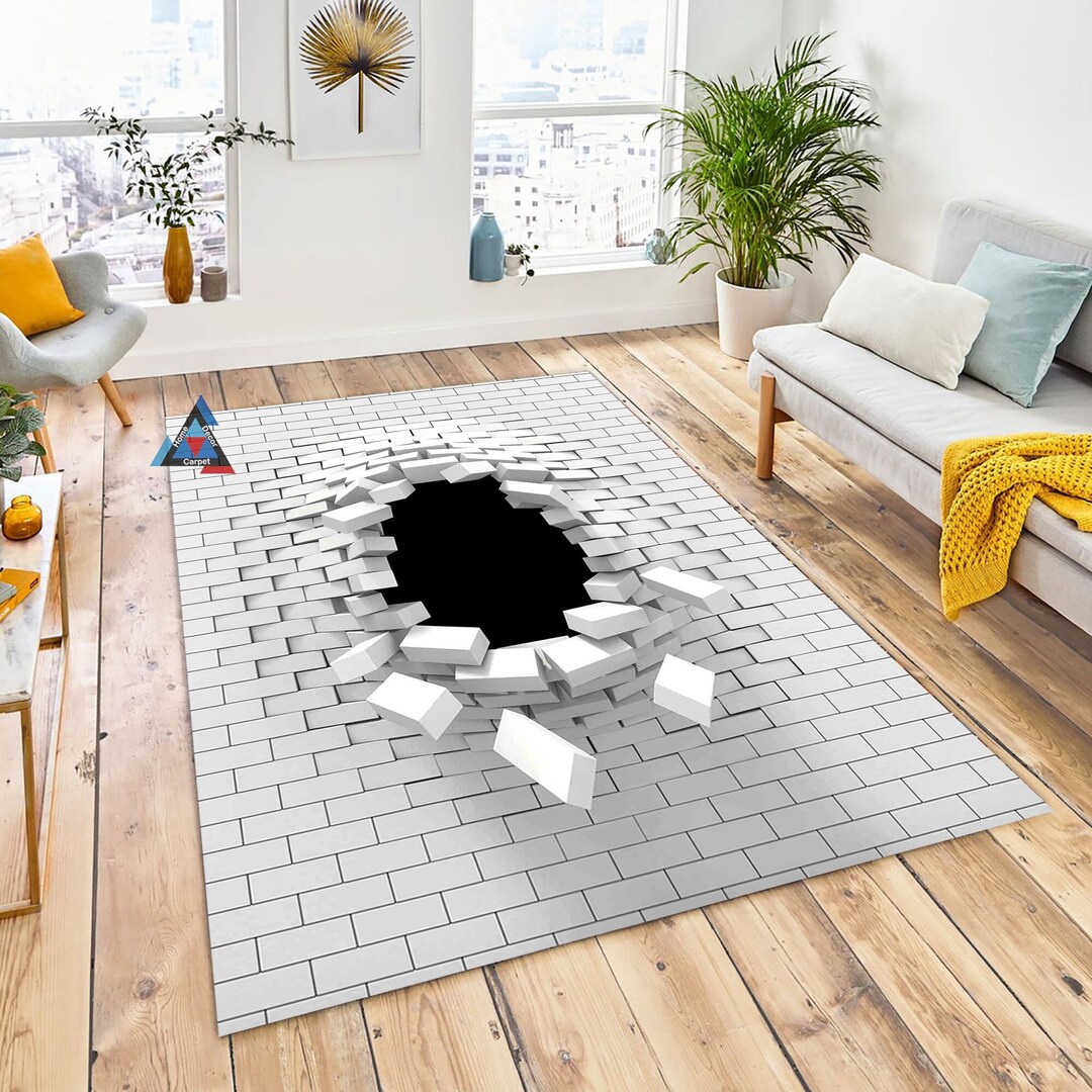 GAGNONLEE 3D Vortexes Illusion Large Rugs Floor Mat Modern Carpet for Home  Decoration Area Rug Cozy Art Decoration Polyester Carpet 60 x 40 inch