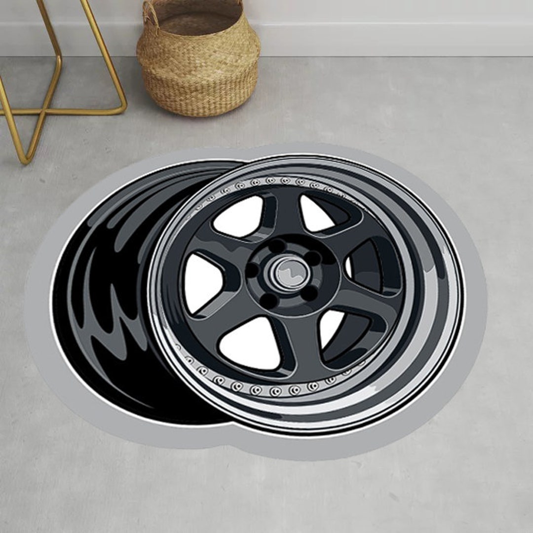 Car Rim Round Rug,boy Room Rug,shaped Carpet,round Carpet,car Rim ...