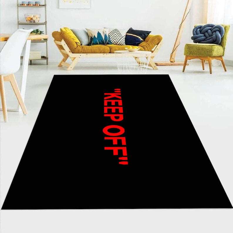 Black and Red Rug Keep off Rug Keep off Carpet Solid Decor Etsy