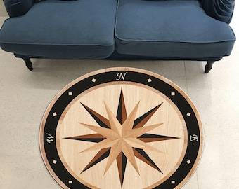 Tapete Compass, Tapete Redondo Compass, Tapete Medalhão Compass, Tapete Redondo, Tapete Moderno, Tapete Estético, Decoração de Casa, Tapete Popular, Tapetes para Sala de Estar