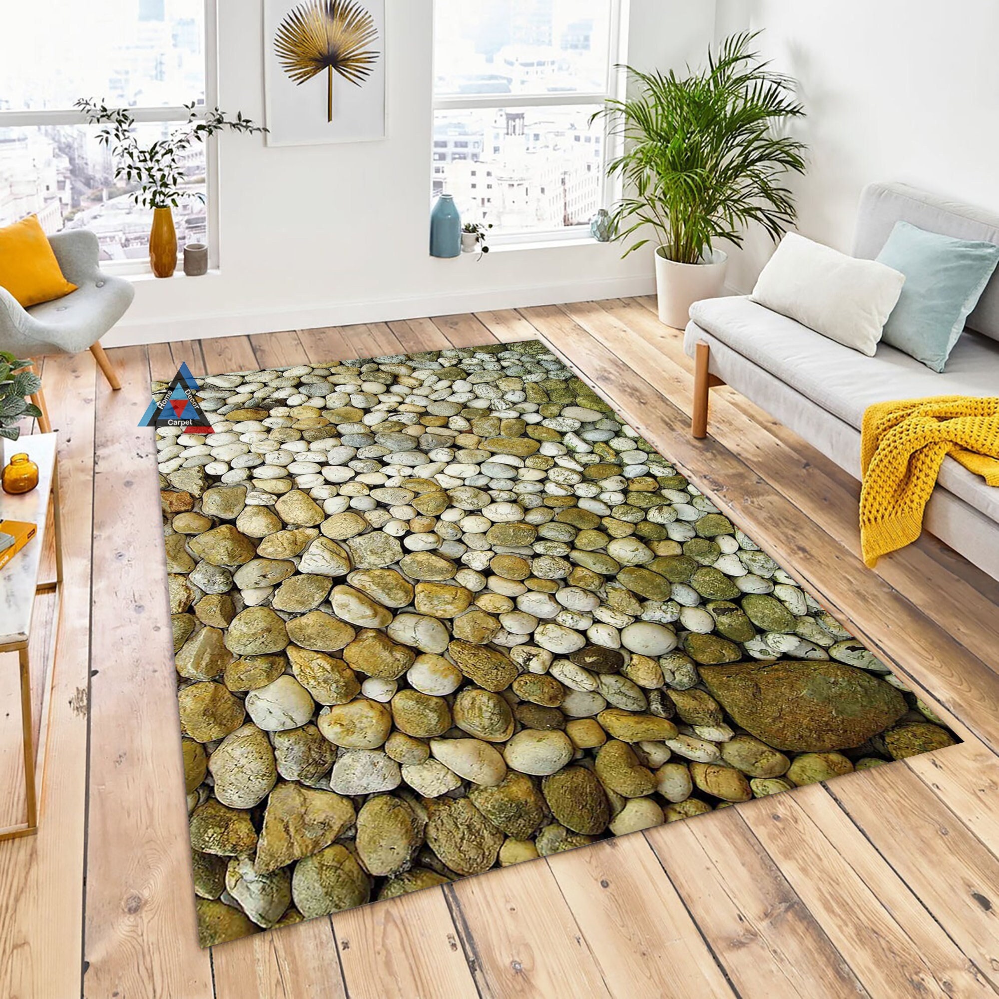 Quality Removable Kitchen Bath Floor Rug, Stone Mat, Modern Rug, 3D Brick Hole Rug, Pebble Flooring, Modern Floor Covering, Looring Rug,Best