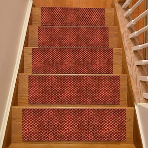 Stair Tread, Stair Tread Rug, Non Slip, Thick, Stair Step, The Orange Patterned Rug, Special For Your Home Rug, Designer Stair Tread, Gifts