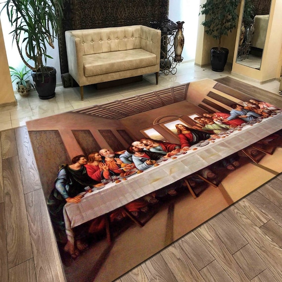 レオナルド・ダ・ヴィンチ 最後の晩餐 ラグ 最後の晩餐ラグ約123cm ×約181cm○230710c9-rug レオナルド・ダ