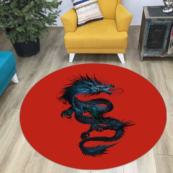 Chinese Dragon, Chinese Art Deco Rug, Dragon, Black Chinese Carpet, Unisex Oversize, Area Rug, Tattoo Chinese, Japanese Dragon Drawing Rugs