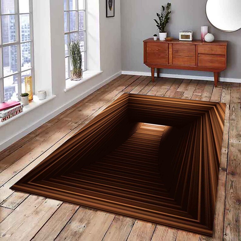 3d Pattern Rugs 3D Vortex Illusion Rug: Modern Optical Art Carpet - Etsy