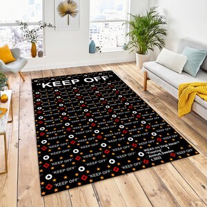 Keep Off Rug, Area Rugs, For Living Room, Popular Rugs,Personalized Rug,Home Decor Rug,Black KeepOff Rug, Decorative Rug, Gift Rug, Keepoff