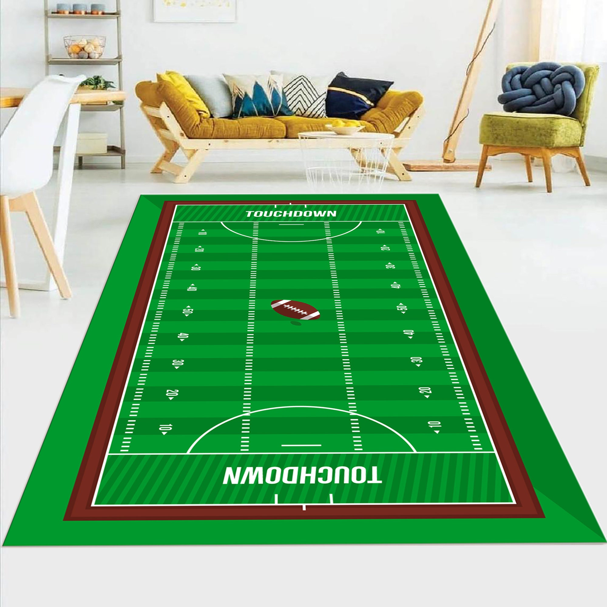Campo de fútbol americano, alfombra de patio de fútbol, alfombra de campo  de fútbol personalizada para su habitación, alfombra de equipo con logotipo  personalizado, alfombra de fútbol, campo -  México