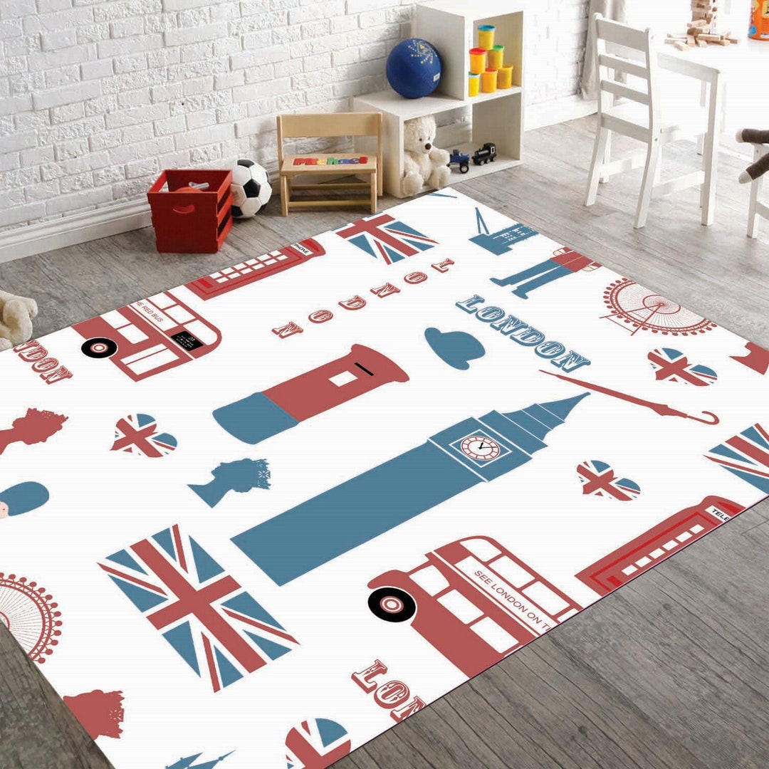 London Rug London England Flag, Patterned Patch Rug, Landmark Symbol Rug, England ...