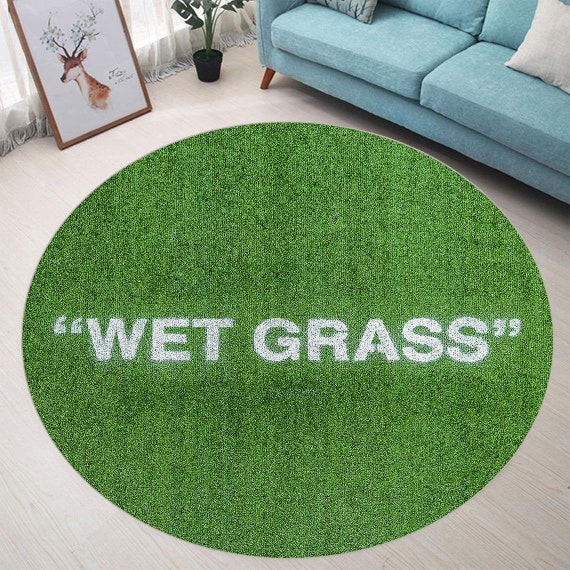 off white ikea wet grass