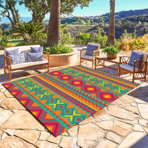 Outdoor Patio Rug,Geometric Rug,Garden Decor,Patio Rug,Outdoor Decor,Outdoor Rug,Farmhouse Rug,Area Rug,Classic Rug,Garden Rug,Entry Way Rug