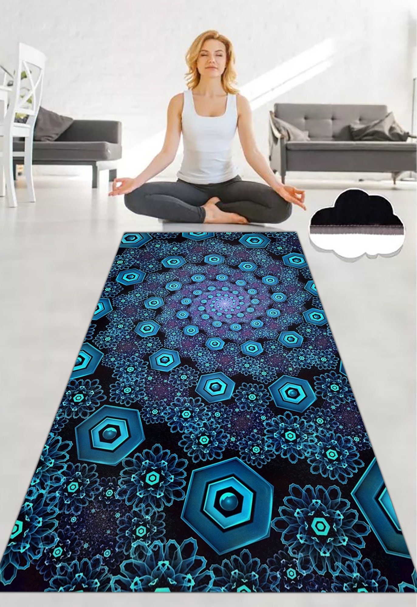 Esterilla alfombra yoga, pilates, meditación. Esterilla enrollable ant –