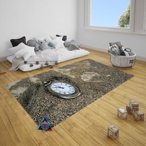 Pocket Watch Area Rug, Clock Saloon Rug, Bathroom Rug, Designer Decor Rug, Popular Rug, Themed Rug, Home Decor, Personalized Rug, Gift Decor