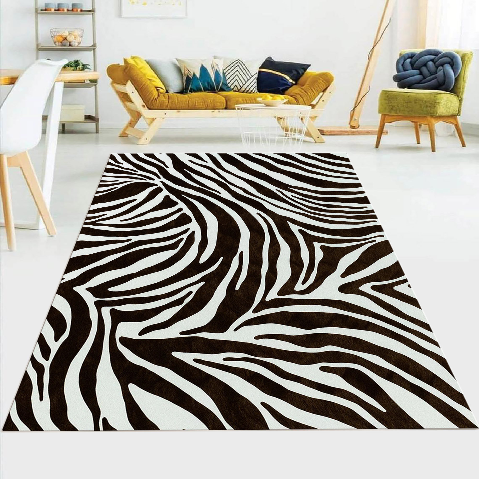 Zebra Pattern Rug, Zebra Ryg Living Room Rug, Modern Rug, Floor Mats ...