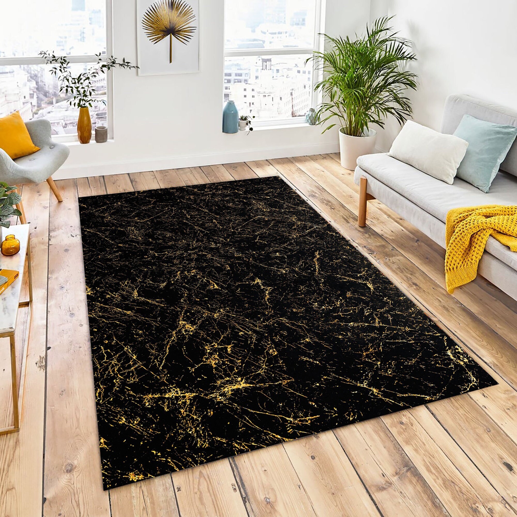 Black and gold rug discount