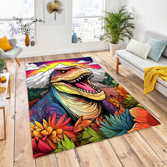 Dinosaur Rug, Trex,kids Room Rug, Kids Decor Rug, Gamer Rug