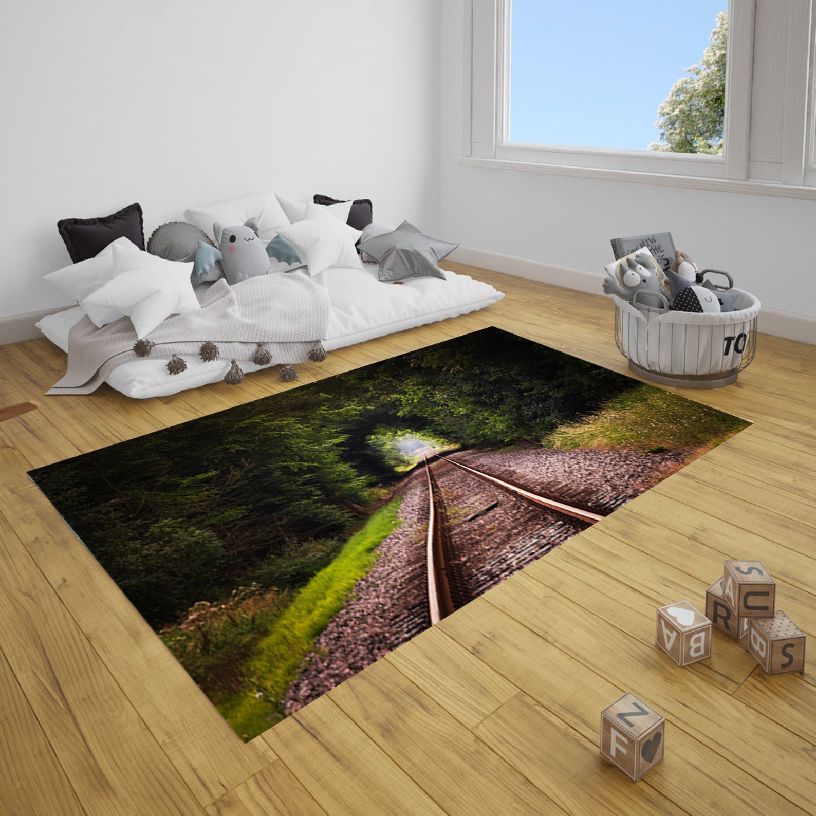 Nostalgic Train Rug Decor Rug Designer Rug Forest Rug Etsy UK