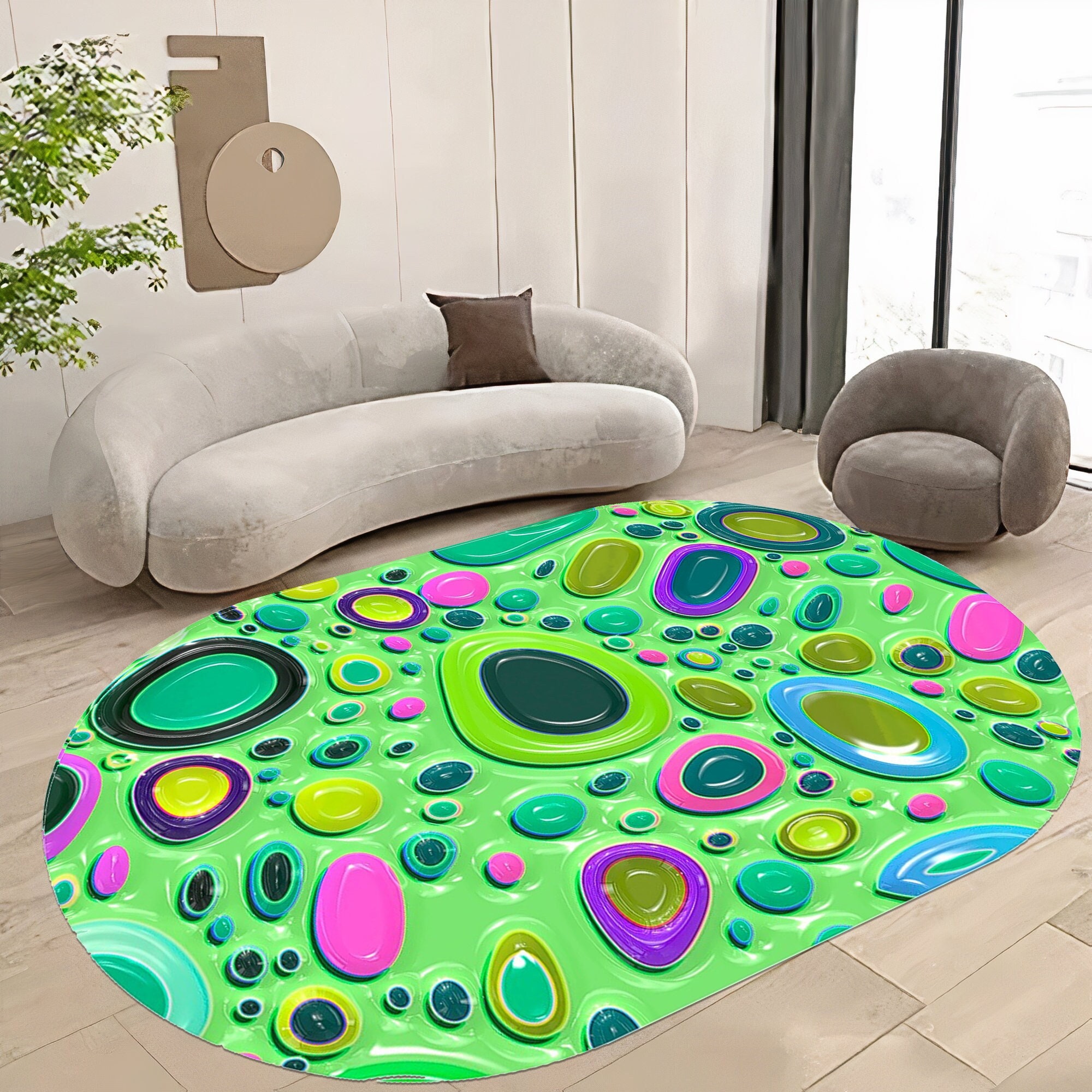 premium - Liora - Groen / Multicolor 200 x 300 cm Wol Vloerkleed