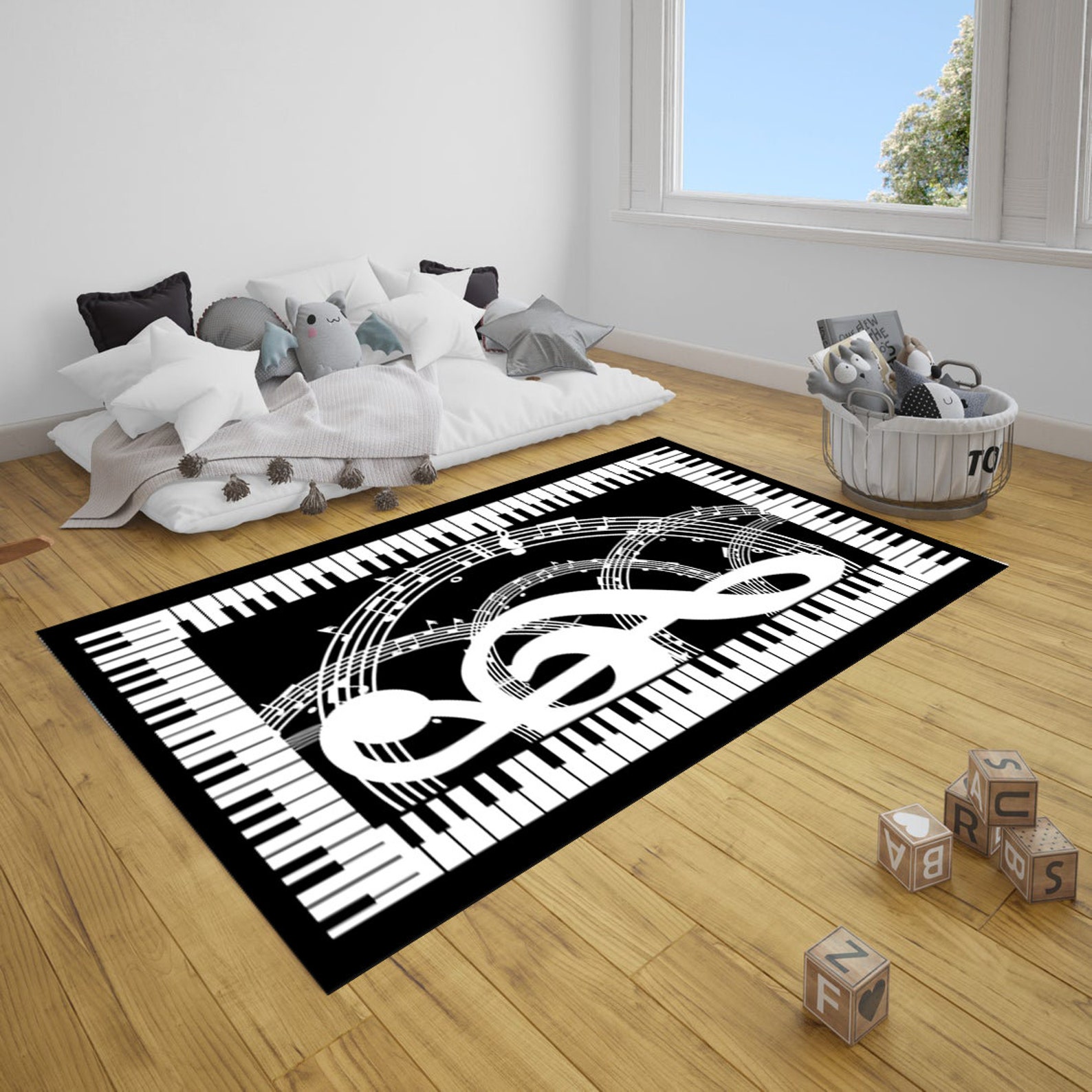 Piano Rug Rectangle Rug Best Carpet Piano Pattern Rug Etsy