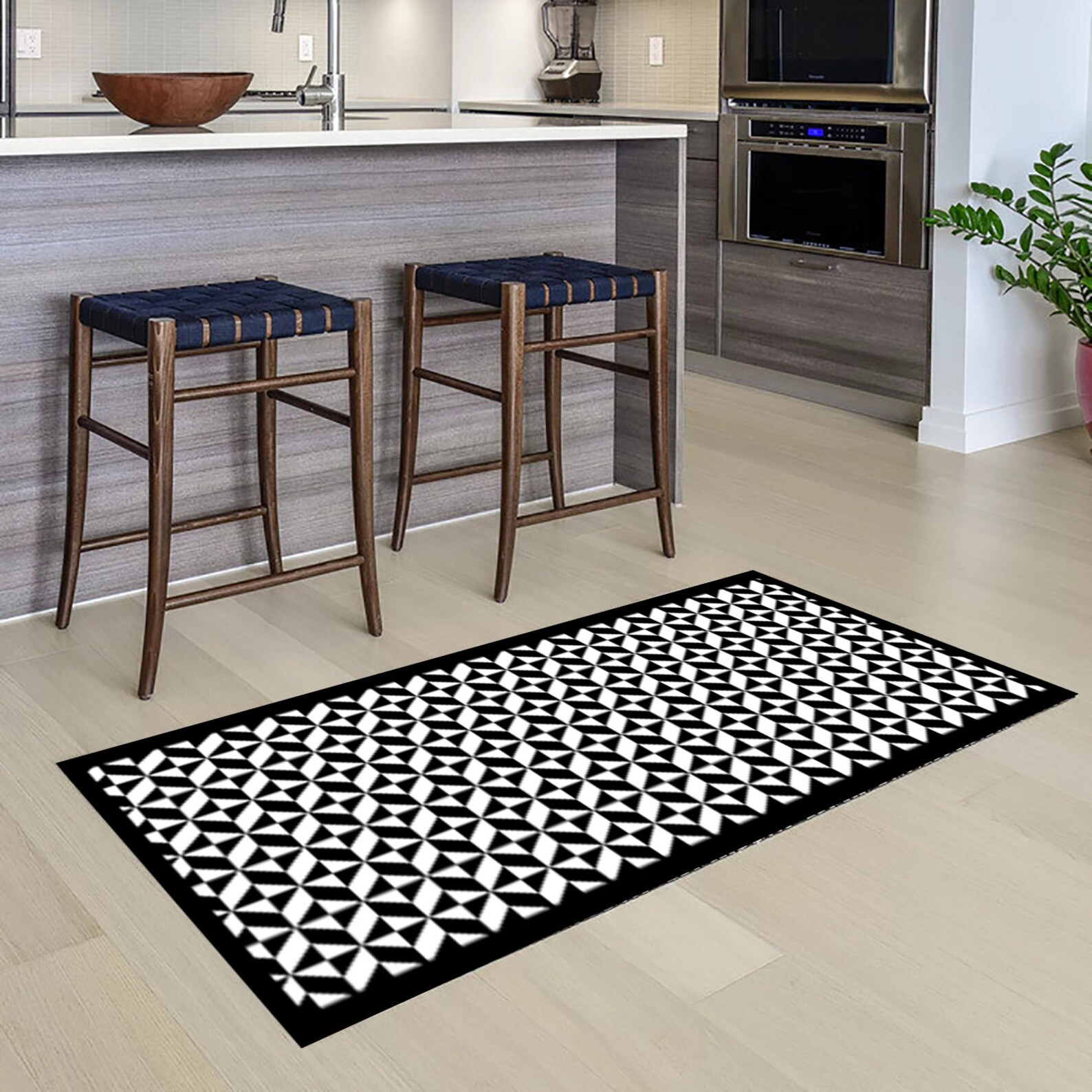 Black Rug Kitchen Rug Custom Rug Monogram Rug Personalized Etsy