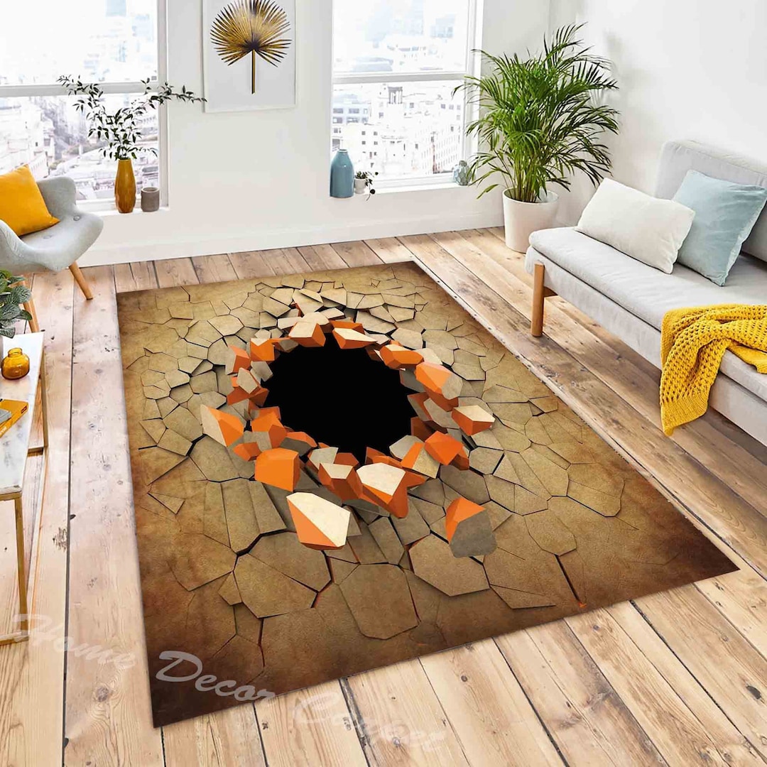 Vortex Illusion Rug, 3D Effect, Different Sizes, Optical Illusion