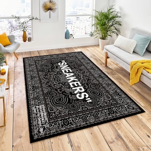 Alfombra de zapatillas, alfombra clásica, zapatillas personalizadas, alfombra decorativa de zapatillas, arte de zapatillas, alfombra de calle de moda, alfombra de zapatos, alfombra de calle, alfombras para sala de estar