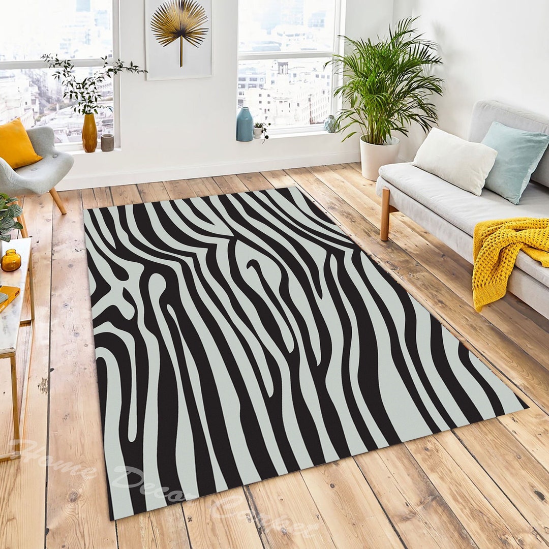 Modern Luxury Zebra Pattern Rug, Living Room Rug, Kitchen