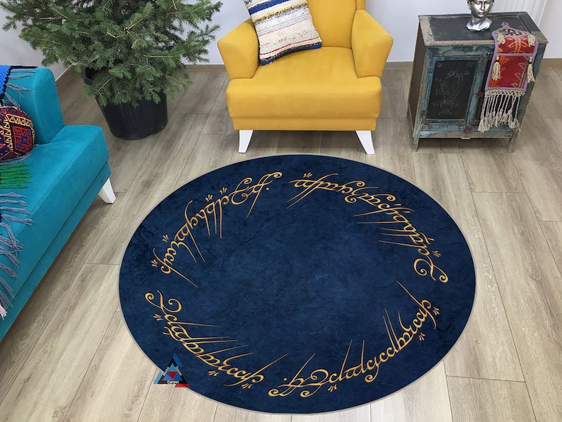 Lord Ring, Fantastic Rug, Round Rug, Idea Gift Rug, Home Decor Rug, Rugs for Bedroom, Custom Rug,Rug, Tapis Rond,Themed Rug,Legends Rug,Ring 