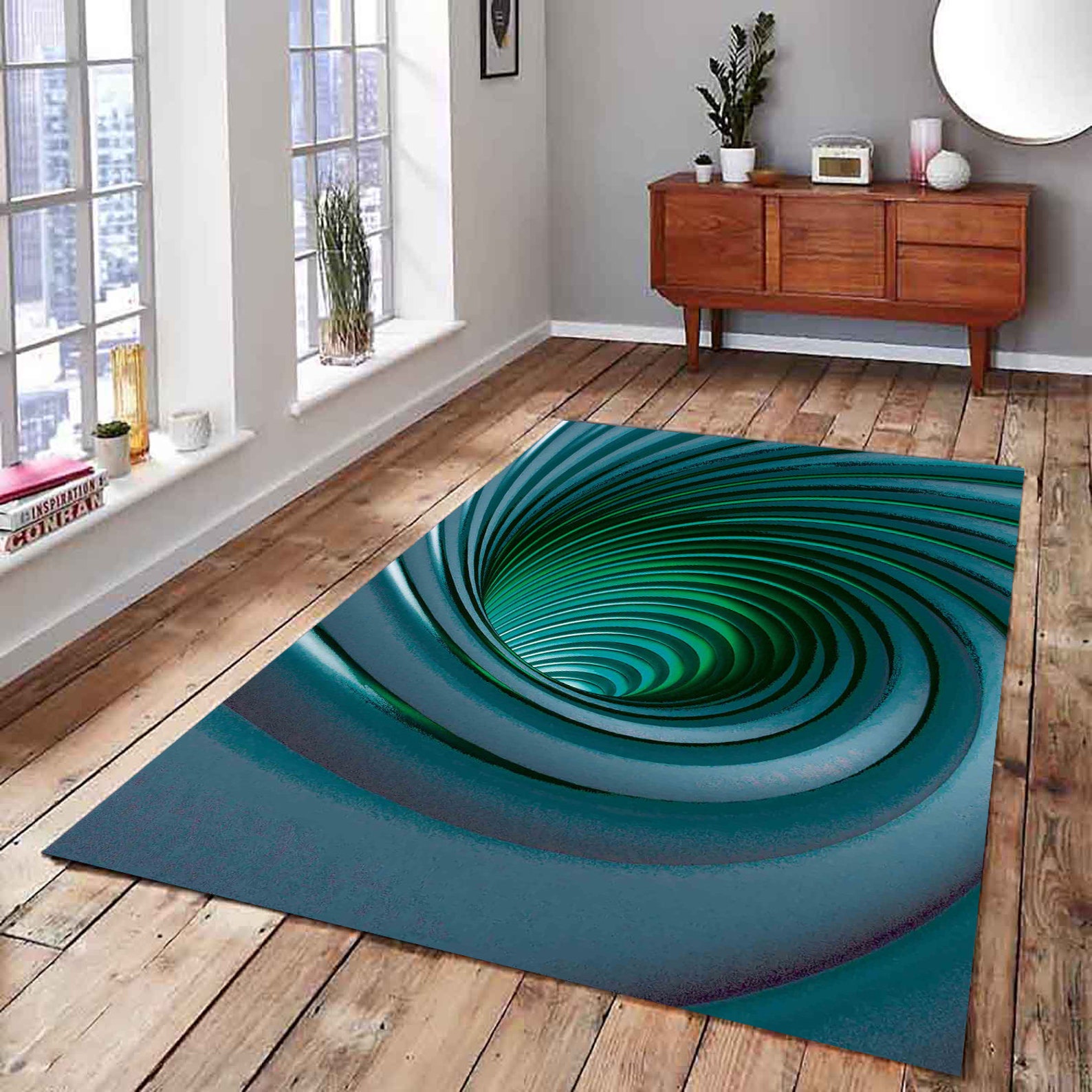 Vortex Illusion Rug Carpet 3D Effect Different Sizes Etsy