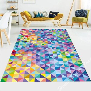 Postcard from Sweden, Colourful Rug, Rug for Bedroom, Rug for Living Room, Bedroom Rug, Living Room Rug, Room Decor, Personalize Gift, Floor image 3