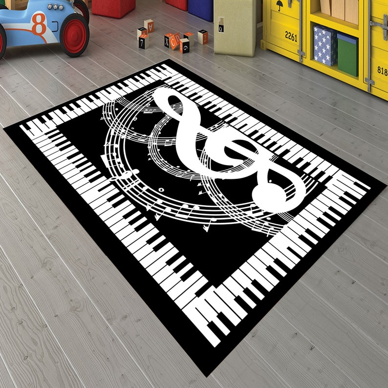 Piano Rug Rectangle Rug Best Carpet Piano Pattern Rug Etsy