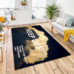 Keep Off Rug,Cloudy Decor,Personalized Gift,Keep Off Pattern,Keep Off,Area Rug,Hypebeast Rug,Rugs for Living Room,Navy Blue Rug,Cool Rugs