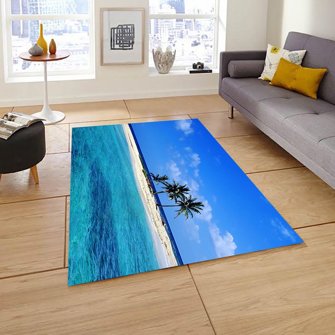 Fun at the Beach Coastal Home Rug Indoor Area Rugs of My Etsy