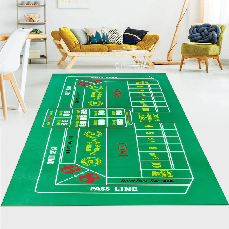Craps Table Rug: Casino Game Night Felt Rug - Etsy