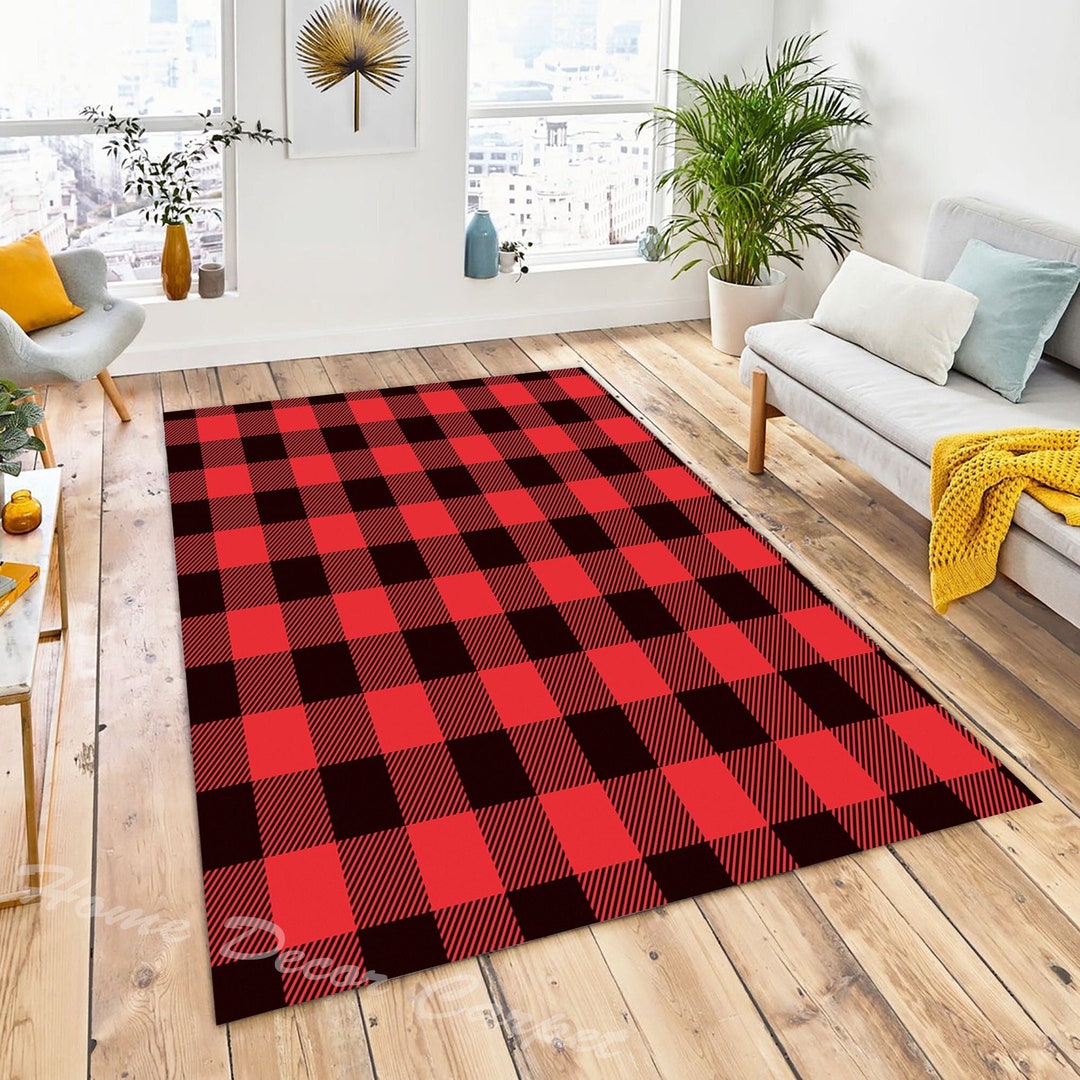 Christmas, Cowboy, Buffalo Rug, Rug for Bedroom, Rug for Living Room ...