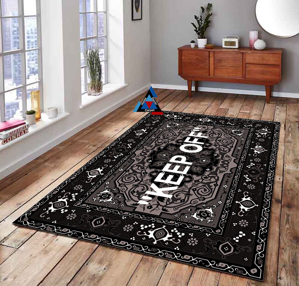 Keepoff Black and Gray Rug Keep Off Rug Keep off Carpet | Etsy