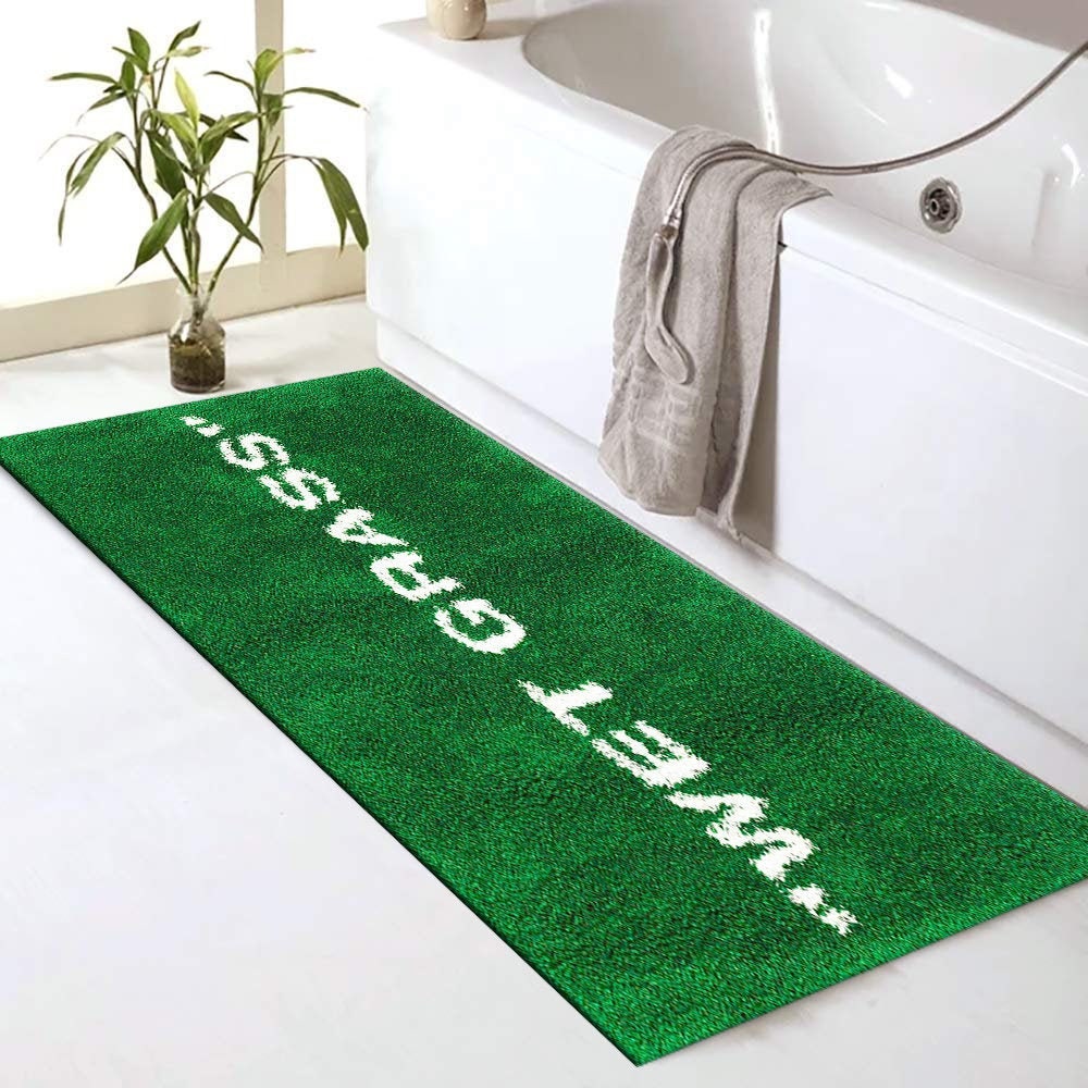 Wet Grass Bath Mat: Non-slip Modern Bathroom Decor - Etsy