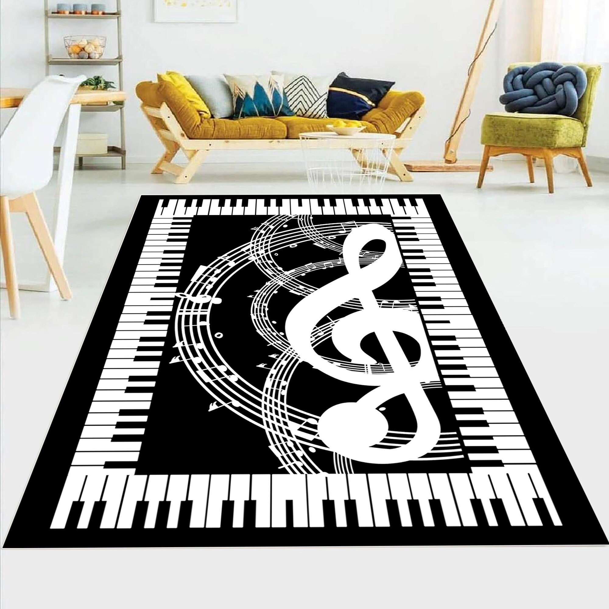 Piano Rug Rectangle Rug Best Carpet Piano Pattern Rug Etsy