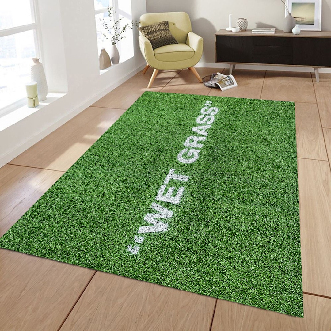 Wet Grass Patterned Rug, Wet Grass Rug, Wet Grass, 3D Patterned Non Slip Soft Rug, Thick Rug