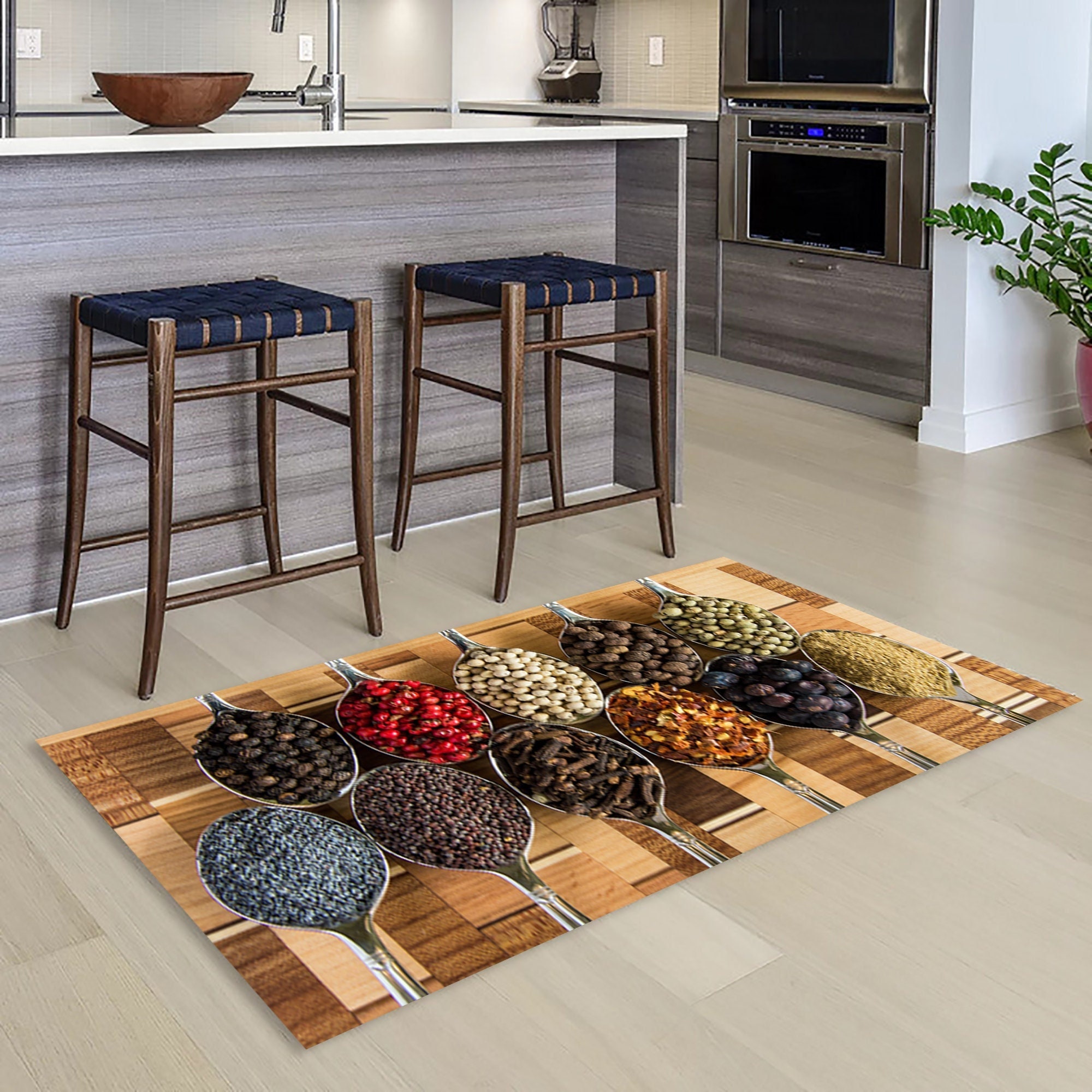 ZHIMI Kitchen Rug Spider and Web Kitchen Floor Mat