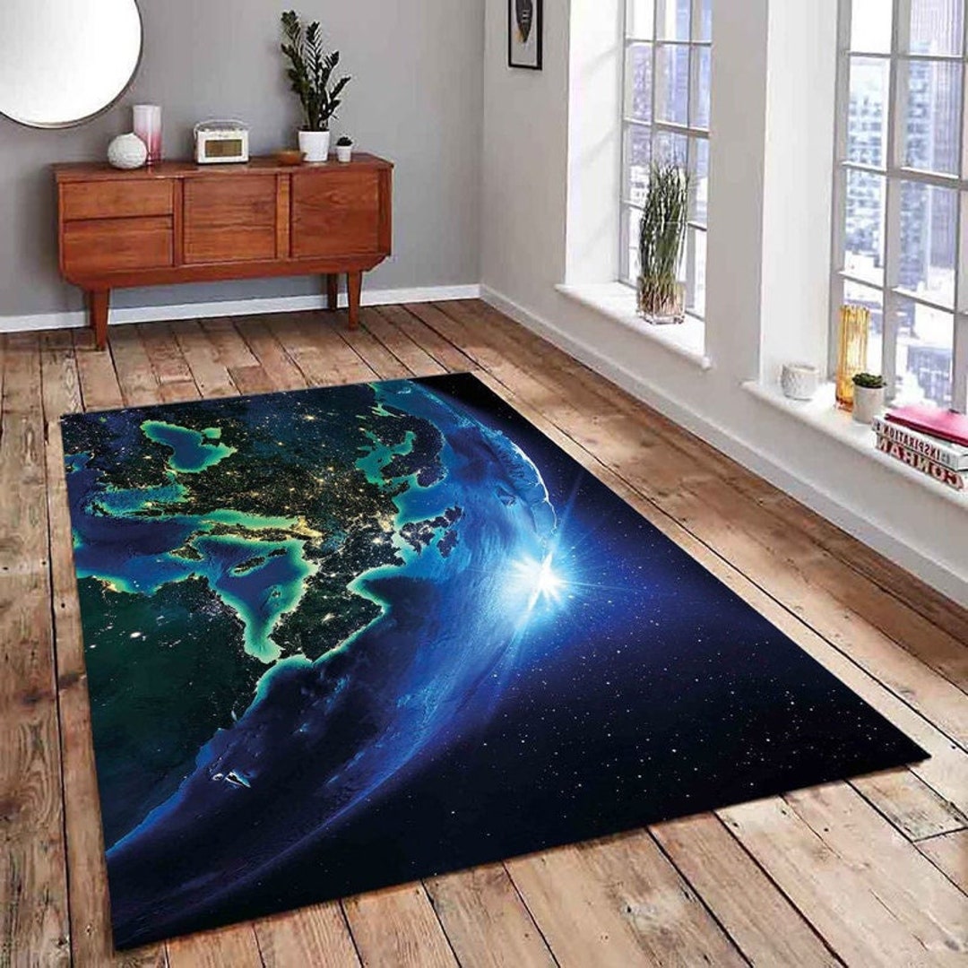 School Geode Rug Earth View Area Rug: Kids Educational Playroom Carpet - Etsy