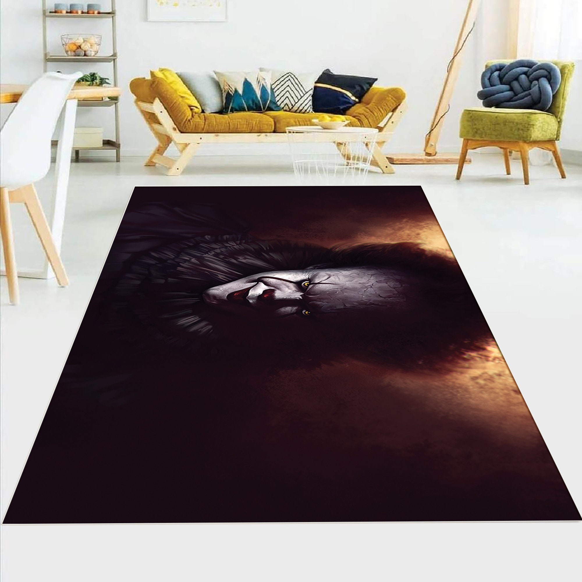 Horror Movie Area Rug, Horror Movie Carpet, Pennywise Rug, Modern Rug ...