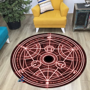 Full Metal Transmutation,Round Rug,Circle Cool,Japanese Anime Manga,kids Room Rug,Anime Rug, Area Rug,FMA ,FMA Transmutation,popular