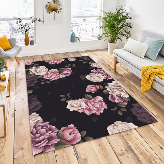 Roses Area Rugs Living Room Rugshop Area Rug Modern Bright Flowers