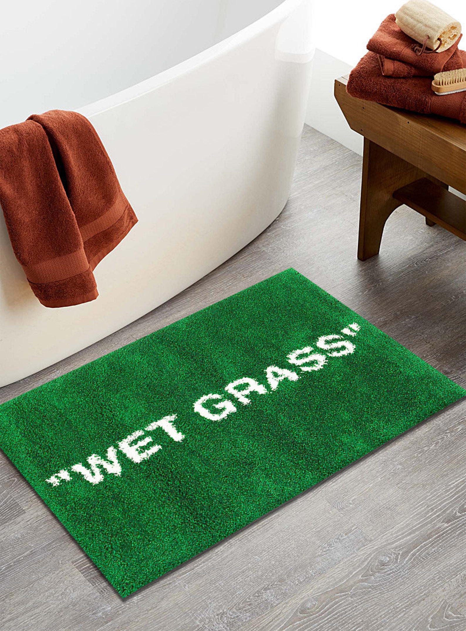 Wet Grass // Bath Mat // House Warming // Wedding Present // - Etsy