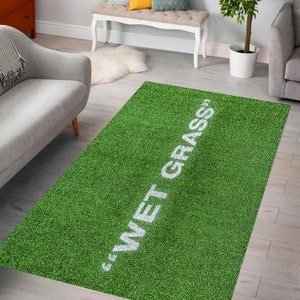 Wet Grass Patterned Rug, Wet Grass Rug, Wet Grass, 3D Patterned Non ...