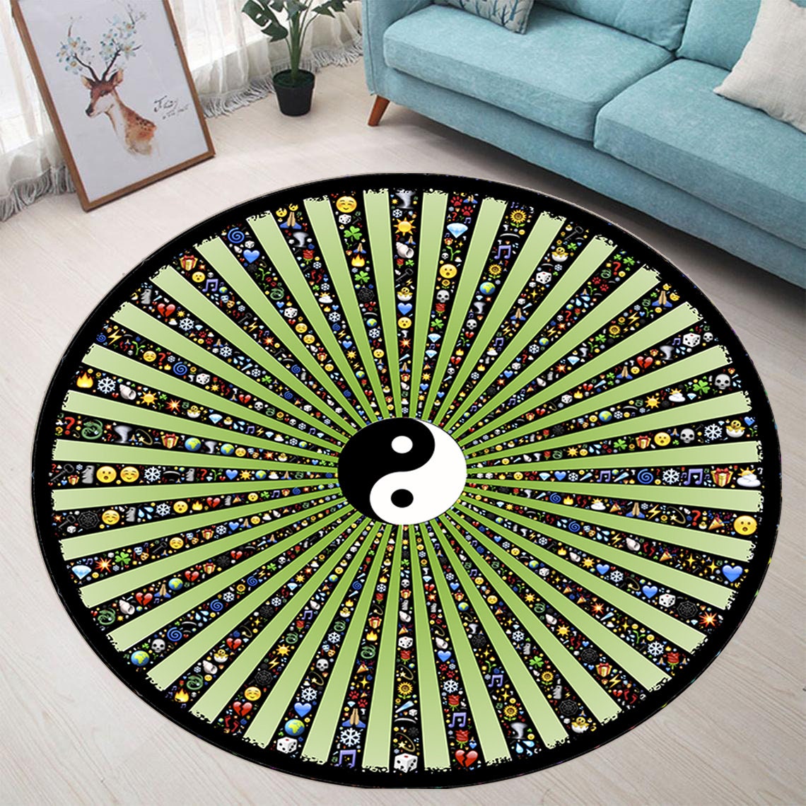 Yin Yang Round Rug Meditation Carpet Yin Yang Meditation Etsy UK