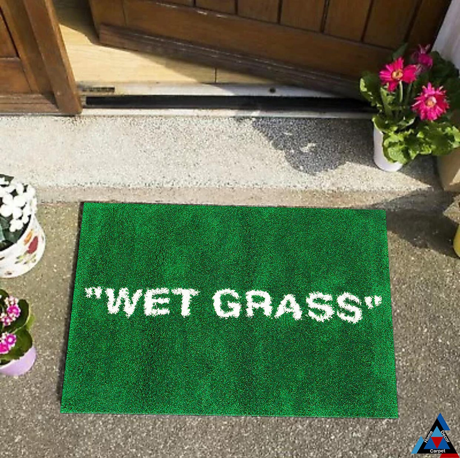 Wet Grass Doormat Wet Grass Mat Personalized Family Name Etsy