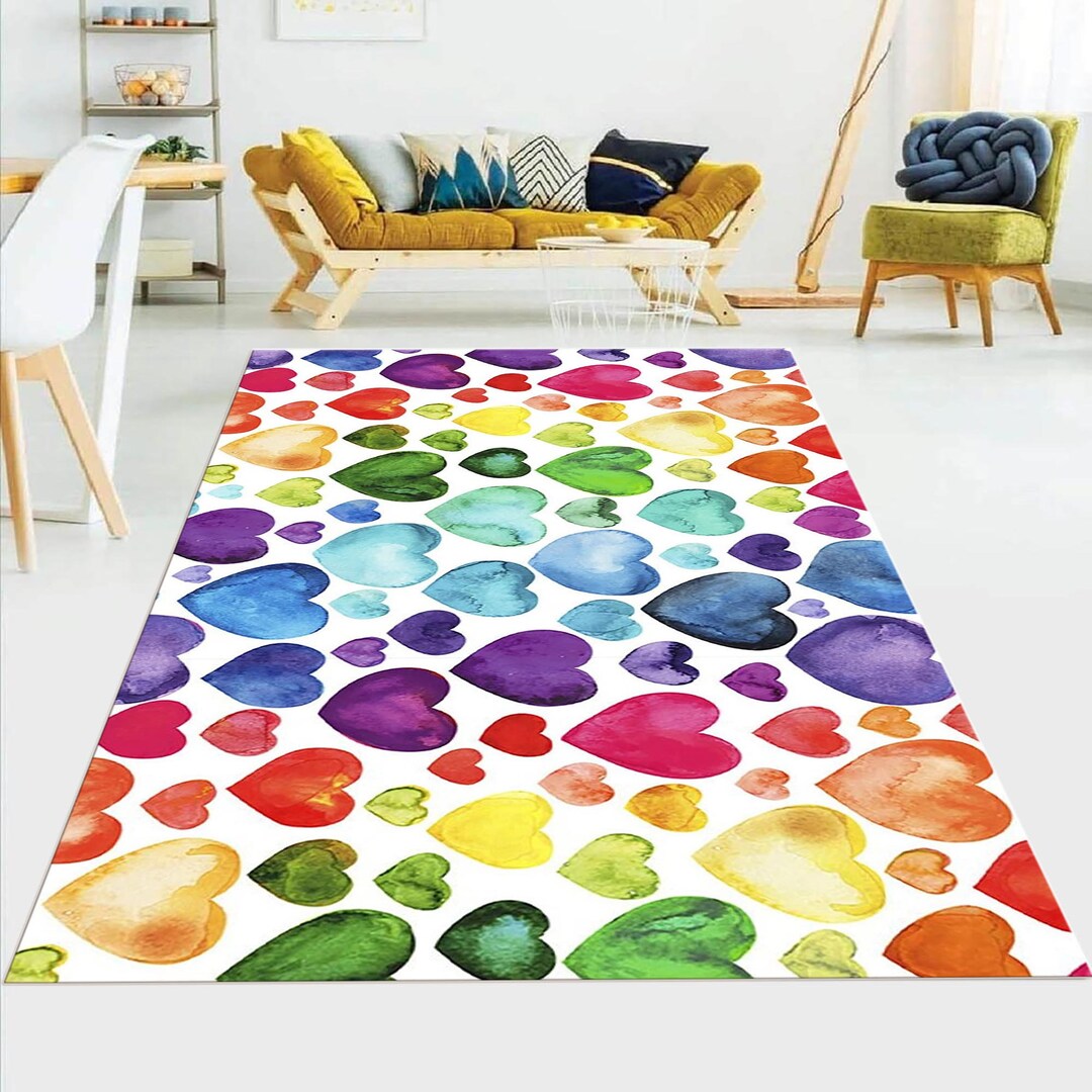 Heart Patterned Rug, Carpets for Home Living Room Rug, Bedroom Rug ...
